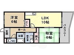 新栄プロパティー林 2LDKの間取図画像