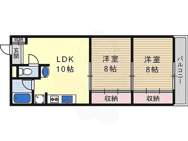 309プラザ ｜大阪府松原市田井城１丁目(賃貸マンション2LDK・4階・48.00㎡)の写真 その2