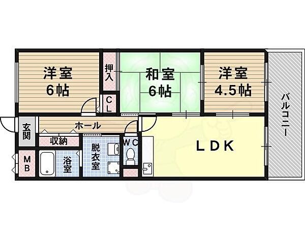 メゾンドカンパーニュ ｜大阪府羽曳野市島泉６丁目(賃貸マンション3LDK・3階・62.00㎡)の写真 その2