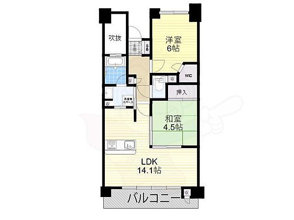 大阪府羽曳野市高鷲２丁目(賃貸マンション2LDK・4階・58.86㎡)の写真 その2