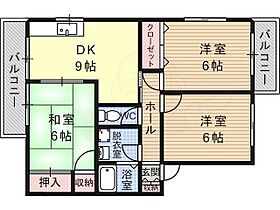 グローリーハイツB棟  ｜ 大阪府藤井寺市西大井１丁目（賃貸アパート3LDK・2階・60.00㎡） その2