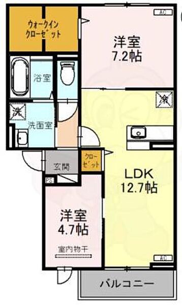 フルール ｜大阪府柏原市古町３丁目(賃貸アパート2LDK・2階・58.37㎡)の写真 その2