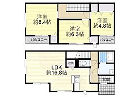 クロワール 3  ｜ 大阪府八尾市上之島町北２丁目63番1号（賃貸一戸建3LDK・1階・86.10㎡） その2