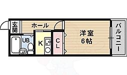 ゴールドハイツ 1Kの間取図画像