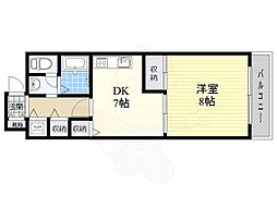 ニドムコート 3階1DKの間取り
