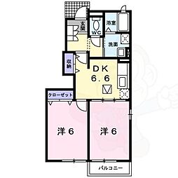 ファシネイション春日1 2DKの間取図画像