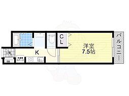 ゴールドハイツ 1Kの間取図画像