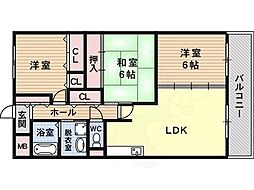 メゾンポレール 2SLDKの間取図画像