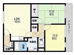 メゾン信貴 2LDKの間取図画像