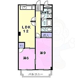 パティオ国分 2LDKの間取図画像