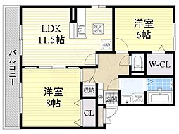クレール萱振C棟 2階