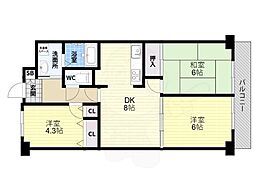 八尾山本レックスマンション 2階/-