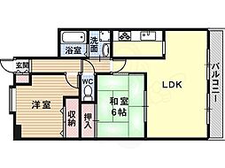ロイヤルハイツ藤井寺 2LDKの間取図画像