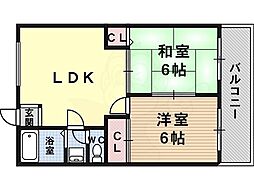マンション和泉第三 2LDKの間取図画像