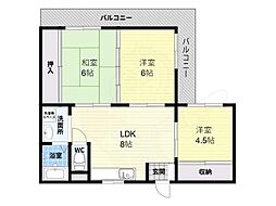 サンハイムモリグチ 3LDKの間取図画像