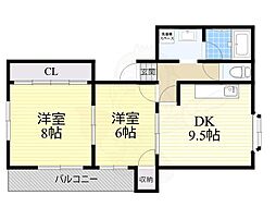 ビートル山本北E棟 2階