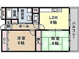 ラヴアンヌ・コート 2LDKの間取図画像