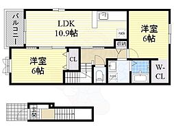 セレーナ 2LDKの間取図画像