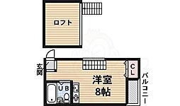 フォンタルサウス ワンルームの間取図画像