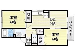 シャルマンコートA 2DKの間取図画像