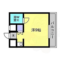 メゾン裕 ワンルームの間取図画像