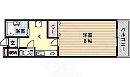 マリエール 1Kの間取図画像