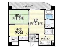 レジデンス八楽 2LDKの間取図画像