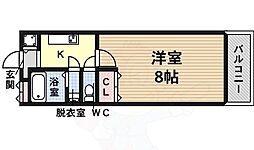 パーシモンフィールド 1Kの間取図画像