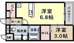 ブライトホルン 1DKの間取図画像