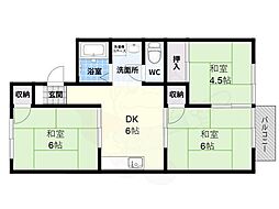 シャトー・ド・イワネH号館 3DKの間取図画像