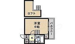 レオパレス布忍A 1Kの間取図画像