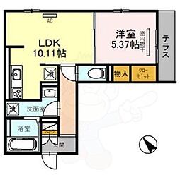 グランアクア 1LDKの間取図画像
