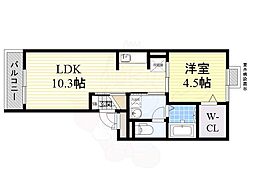 villeblanc 1LDKの間取図画像