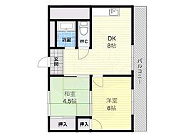 ベル・メゾン 2DKの間取図画像
