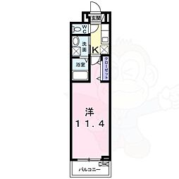 ルミウス5 1Kの間取図画像