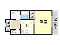 Amourヴィラ大塚 1Kの間取図画像