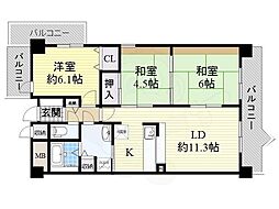 アイレックスプラザ 3LDKの間取図画像