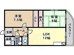 グリーンコート中野 2LDKの間取図画像