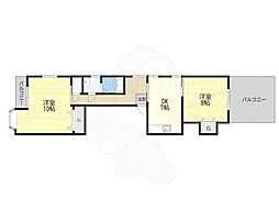 辻ビル 2DKの間取図画像