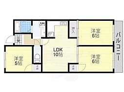 ラ・ビスタ志紀 3LDKの間取図画像