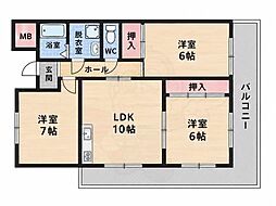 プラム離宮 3LDKの間取図画像