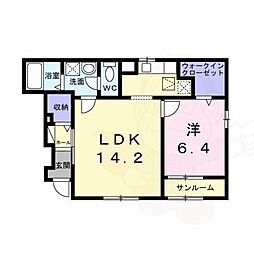 フロリア 1LDKの間取図画像