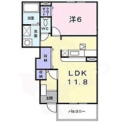 コートロベリア 1LDKの間取図画像