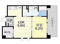 レジデンス八楽 1LDKの間取図画像