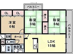 サイレントフジ 3LDKの間取図画像