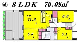 シェフルール中村橋 3LDKの間取図画像