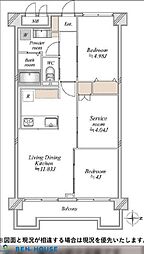 グリーンプラザ川崎 2SLDKの間取図画像
