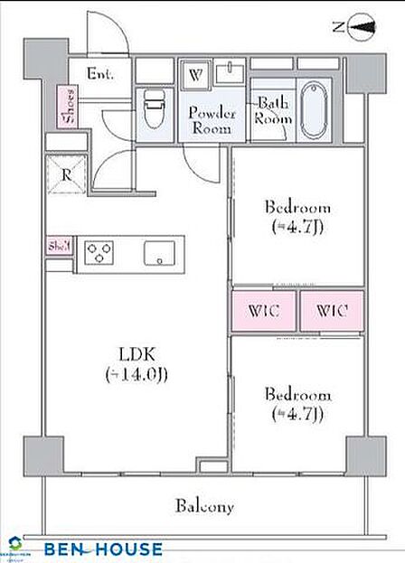 2LDK 間取り