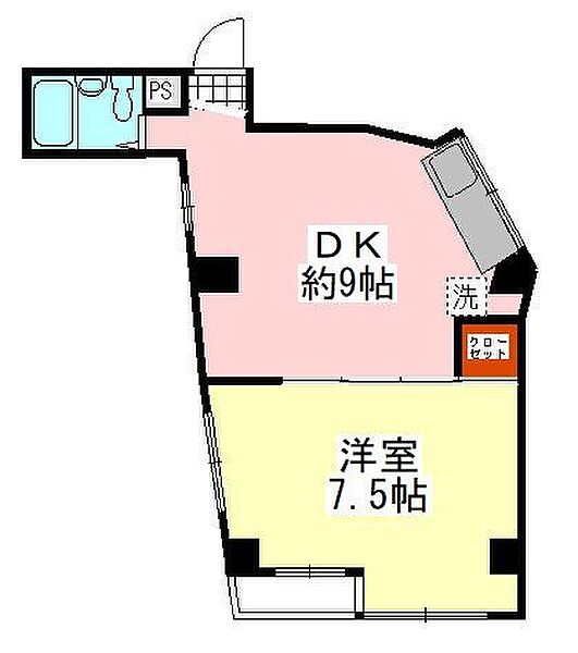 シャトー山田 502｜東京都葛飾区柴又７丁目(賃貸マンション1DK・5階・28.02㎡)の写真 その2