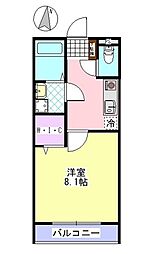 アンソレイエ 1Kの間取図画像